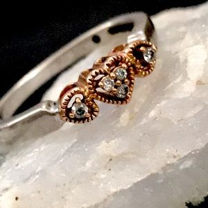 Rose gold 10k stamped/genuine diamonds/sterling💍